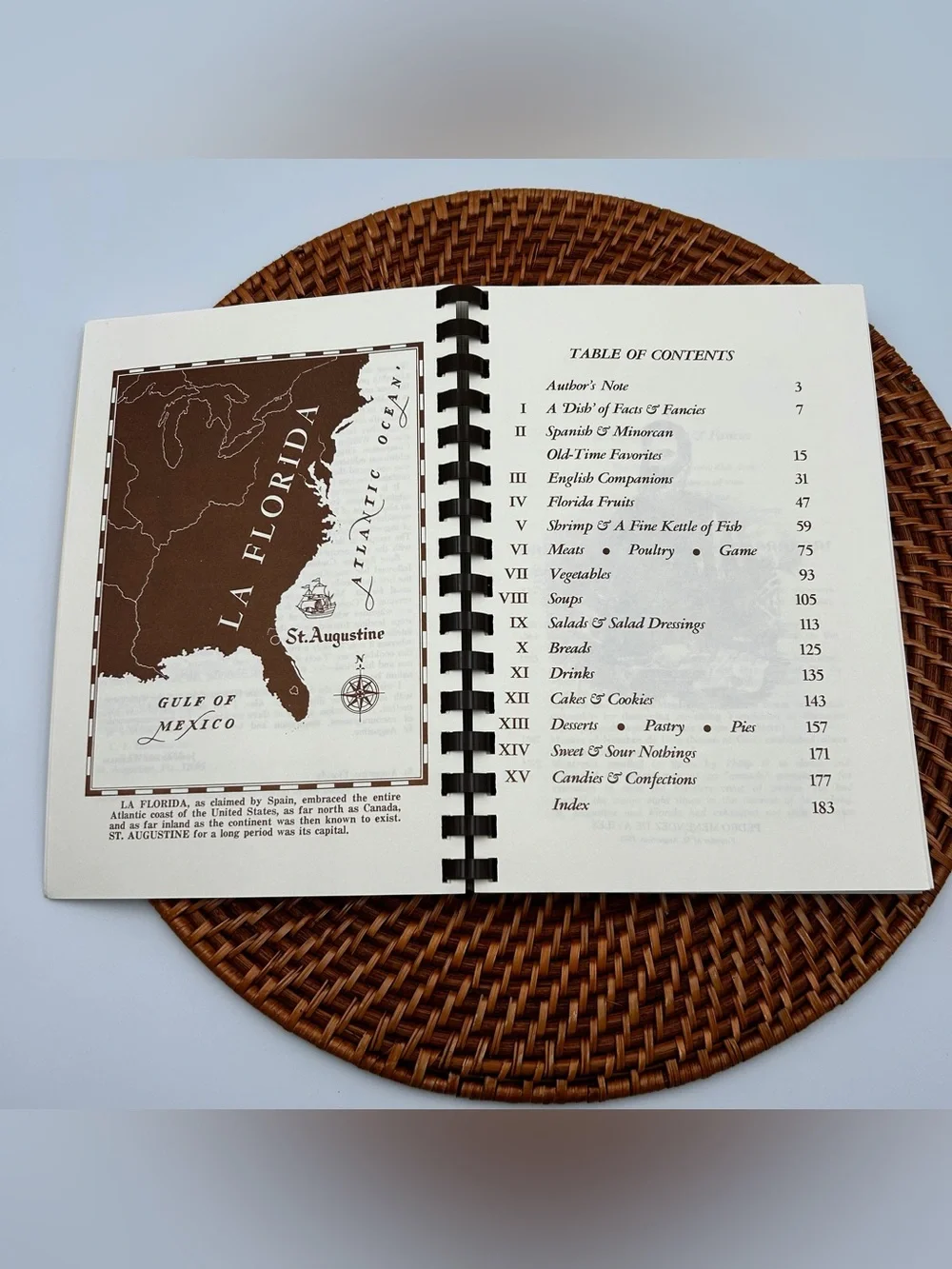 VTG Spiral Cookbook Food Favorites St. Augustine Florida Spanish Minorcan 1973